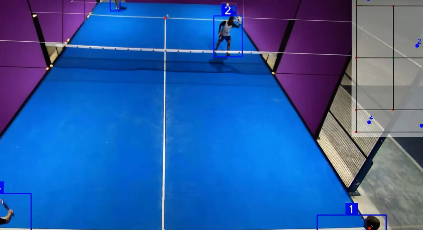 SMASH court footage with players detected and tracked